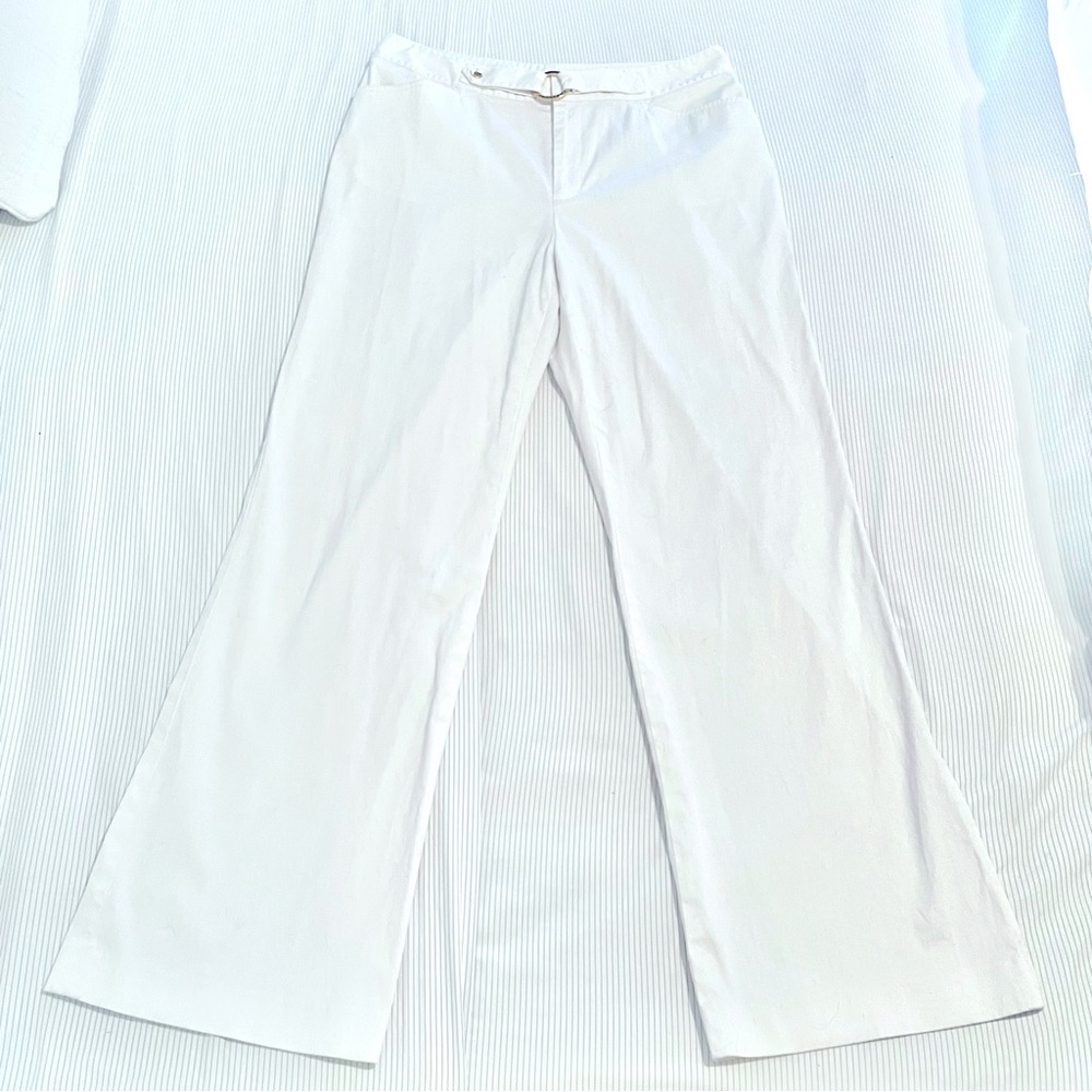 Ralph Lauren LRL White Wide Leg Tailored Trousers